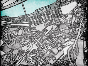 Abstract Map of Boston Back Bay