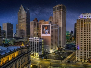 Detroit Skyline Under the Stars​