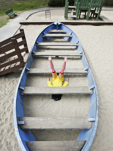 Girl Under Board