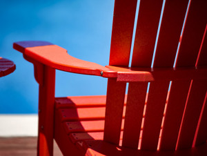 Kickin' back in the red chair