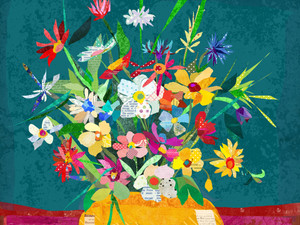 Colorful Collage Flower Pot