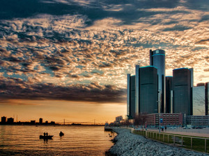 Detroit Riverfront Sunset - Color