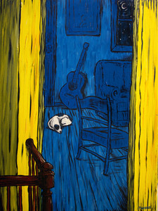 Blue Room with Dog