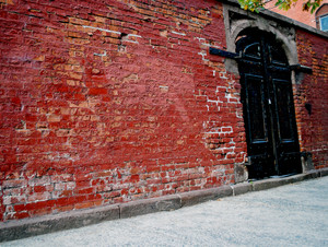 Doors to a Church Cemetery on Mulberry Street in NYC
