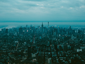 Manhattan Skyline, in Blue