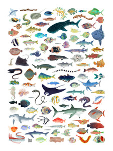 100 Fish Poster