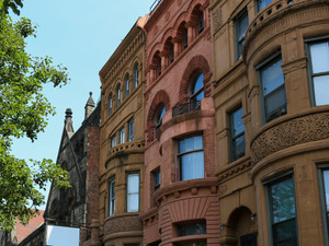 Brownstones on Malcolm X Blvd., Harlem, NYC, New York