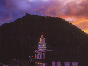 Colorado city hall at sunset