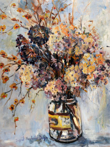 Dried Flowers in a Pickle Jar