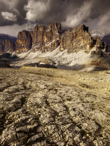 Dolomites, Italy, Fanes with Clouds