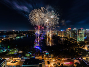 Fireworks on Lake Eola