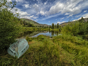 Rowboat on Pond