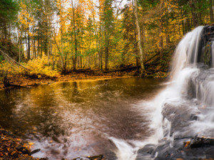 Autumn Colors At Rock River Falls