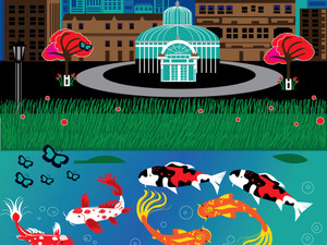 Koi's in the Garden