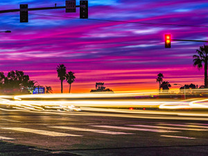 Colorful and Vibrant Sunset at Corner | University Heights, San Diego