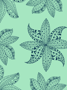 Green Ethnic Floral Print