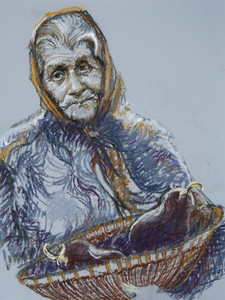 Russian Woman with Eggplants