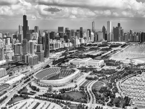 black and white chicago skyline wallpaper