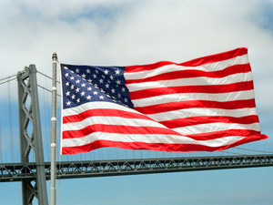 Flag at the stern of the Batleship New Jersey