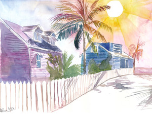 Abaco Cay on Bahamas Sunset with Island Dream Beach Home