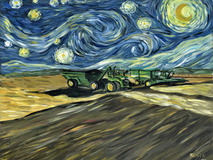 Harvest Under a Starry Night