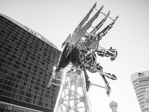 B&W - The Flying Red Horse