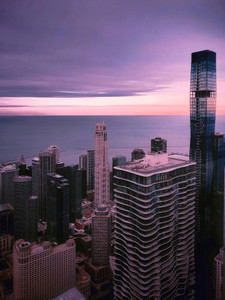 City by the Lake at Dawn