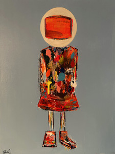 Astronaut In Dress On Blue