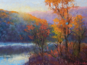 Setting sun at Sugar Hollow creek