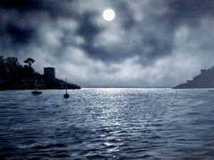 Moon over Fowey