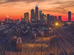 CLT Rail Yard at Sunset