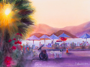 Calis beach at sunset. Turkey, Fethiye.