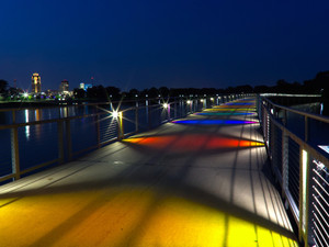 Gray's Lake Bridge and the Des Moines Skyline