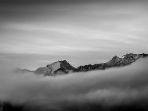 Mountain in the clouds