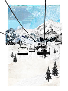 Mountain Chairlift Landscape Collage