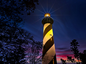 Blue hour light house