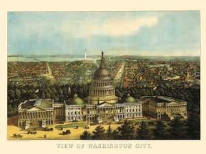 Antique lithograph of Washington DC
