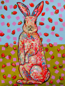 Another rabbit and strawberries