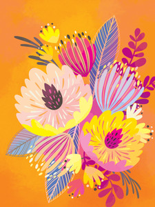 Imaginary Flowers: Orange and Pink