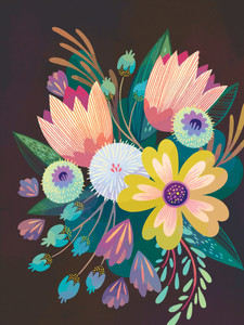 Imaginary Flowers: Brown and Green