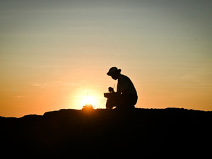 Balinese man praying​​