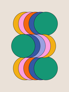 Colorful Bold Modern Mid-Century Geometric Art