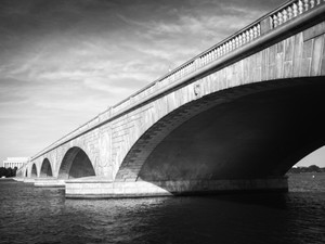 Arlington Memorial Bridge in Black and White