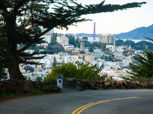 View of Golden Gate Bridge from Telegraph Hill