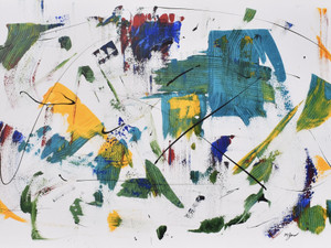 Abstract with Red & Blue