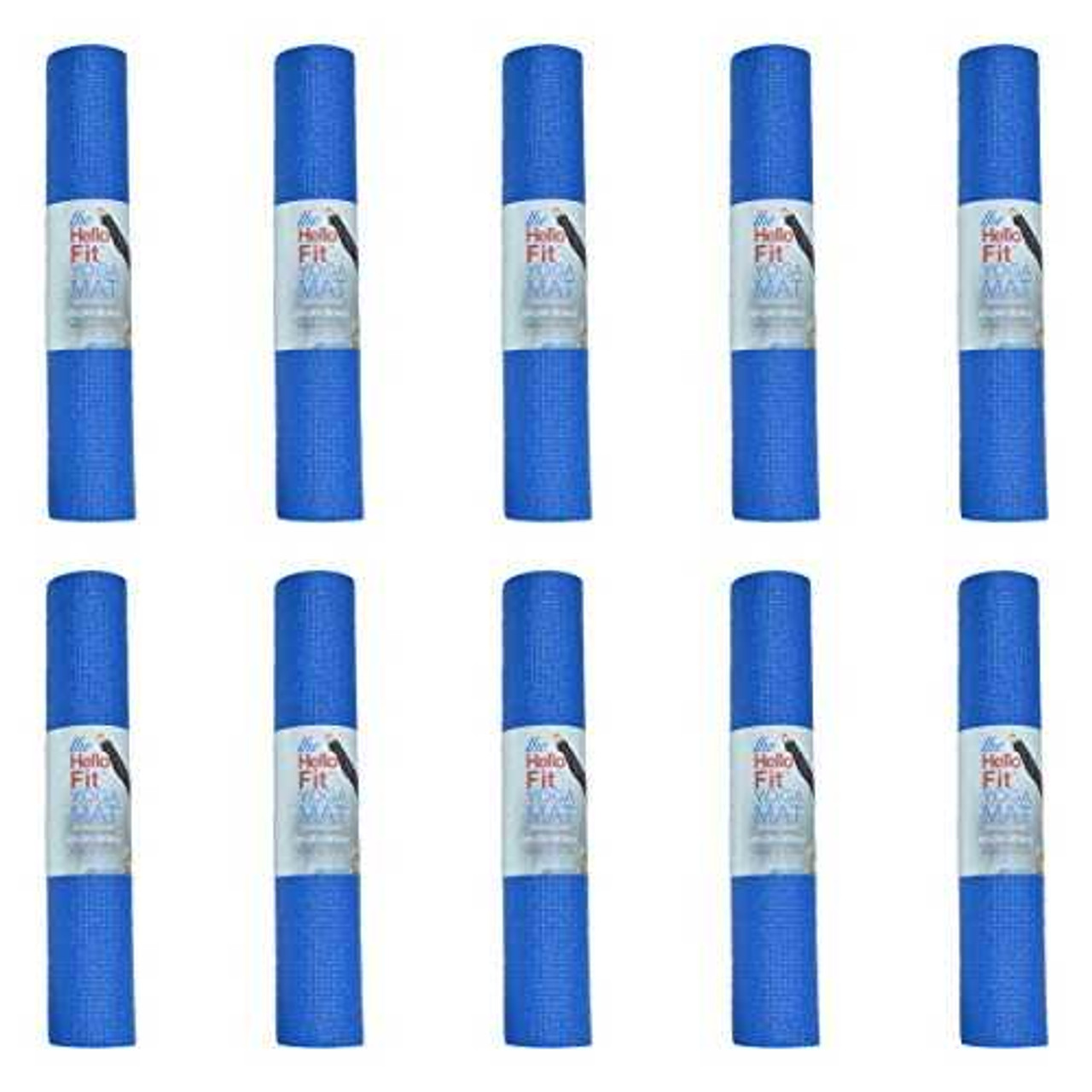 Hello Fit Yoga Mats - 10 Pack (68 x 24 x 4mm)