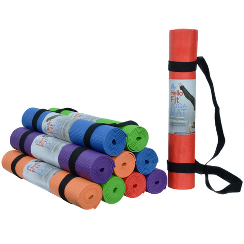 Hello Fit Yoga Mats, Bulk 20 Pack, 68x24x1/8 inches, Affordable