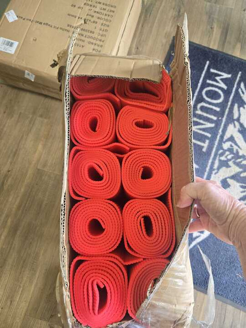 OPENBOX - Hello Fit Yoga Mat - 10 Pack (68" x 24" x 4.5mm) - Red