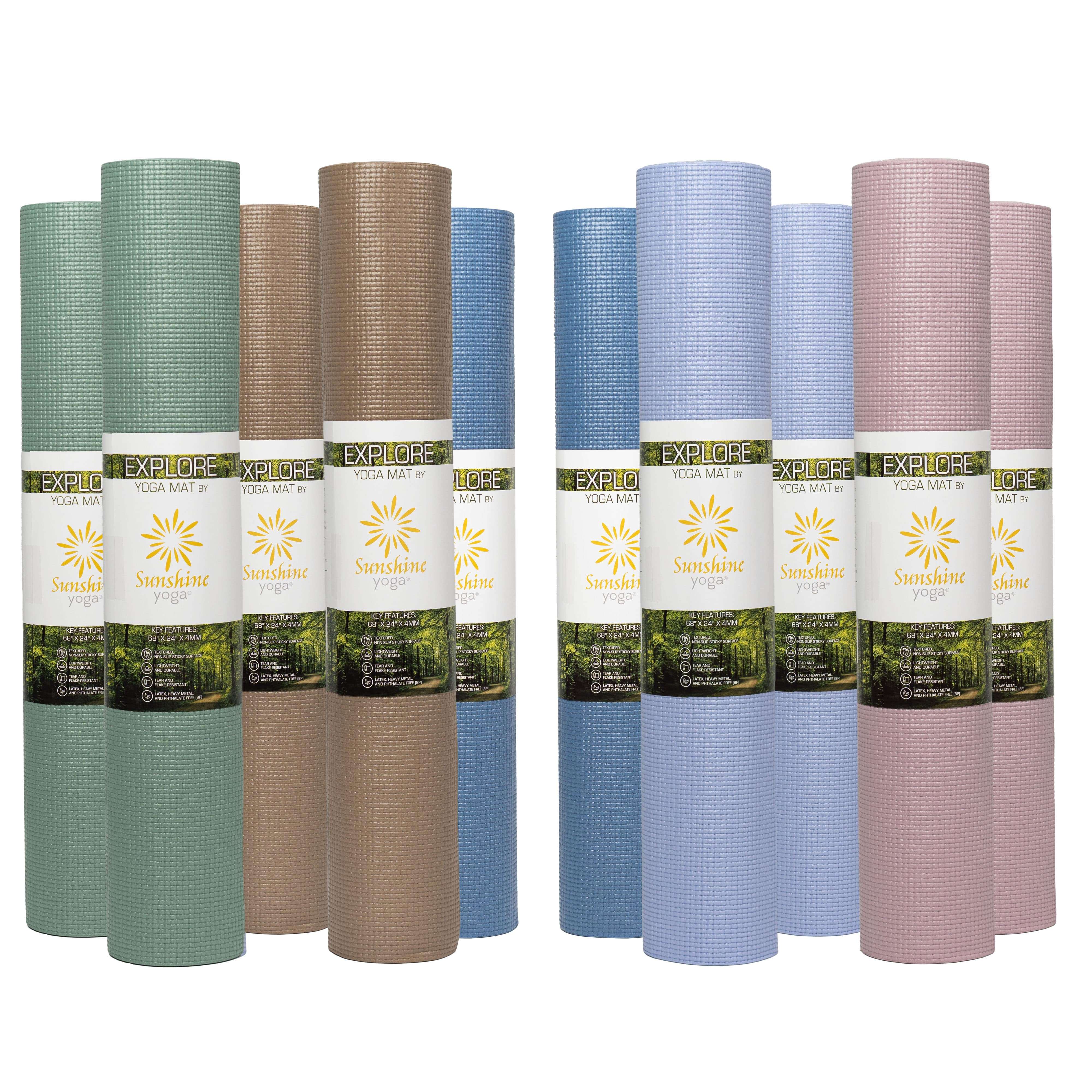 Sunshine Yoga Explore Yoga Mats 10 Pack (68in x 24in x 4mm)