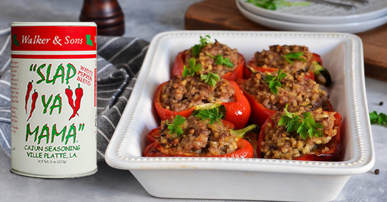 Recipe for Stuffed Peppers With Slap Ya Mama Seasoning